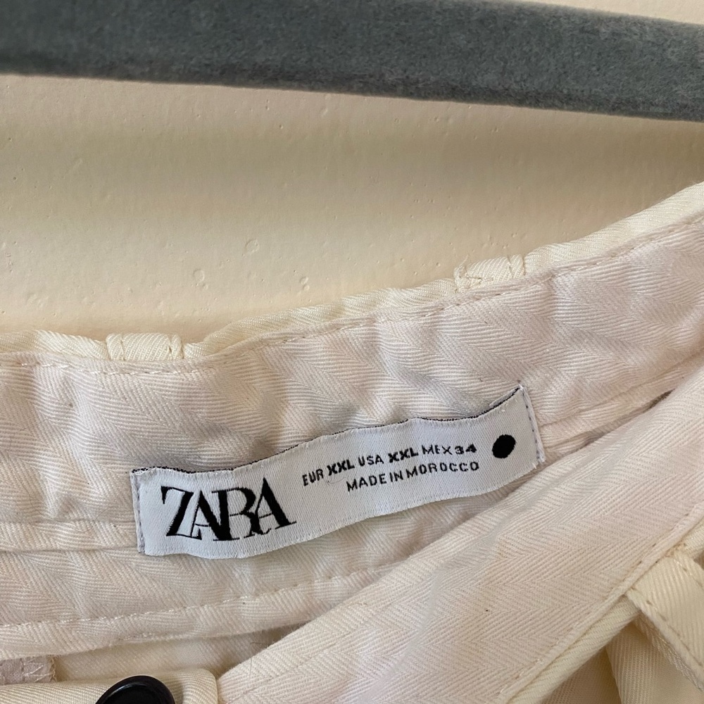 ZARA Light Butter Yellow Wide-Leg Viscose Pants Size XXL - Picture 4 of 8